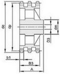 ROUE FONTE PAS 12.7 MM TRIPLE