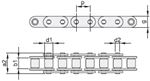 CHAINE BEA INOX PAS 12.7 MM SIMPLE A PLAQUES DROITES