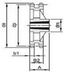 PIGNON PAS 9.525 MM DOUBLE A MOYEU AMOVIBLE