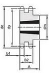 PIGNON PAS 12.7 MM DOUBLE A MOYEU AMOVIBLE