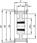 POULIE 8M62 MOYEU AMOVIBLE