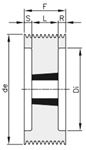 POULIE POLY-V L/16 DIAM 106